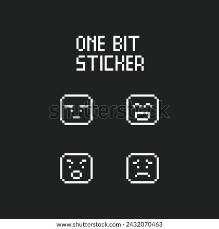 this is emoticon icon in pixel art with white color and black background ,this item good for presentations,stickers, icons, t shirt design,game asset,logo and your project.