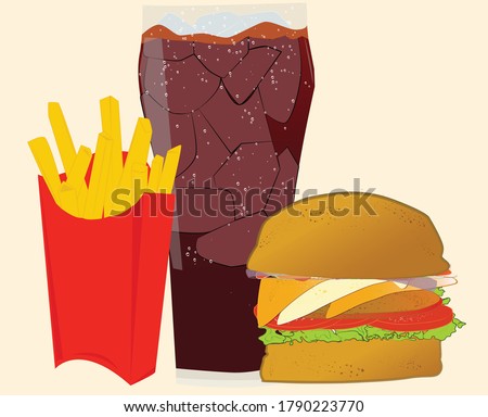 The above illustration includes Happy Meal for all the burger lovers.