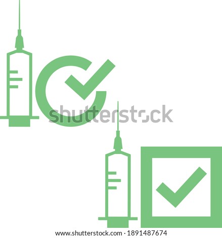 Vaccine covid-19 use icon. Symbol in green color illustration.