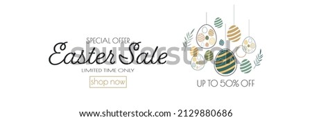 Easter Sale banner. Modern minimal design for Sales. Flat vector illustration.