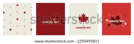 Happy Canada Day card set. Modern design.