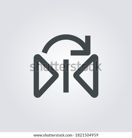 flip vertical right Icon. flip vertical right symbol isolated on Gradient background. Vector Illustration