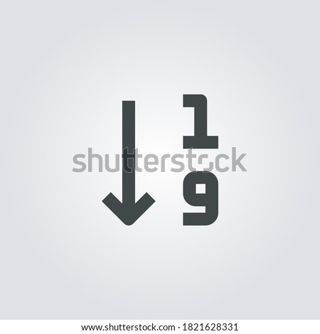 sort number Icon. sort number symbol isolated on Gradient background. Vector Illustration