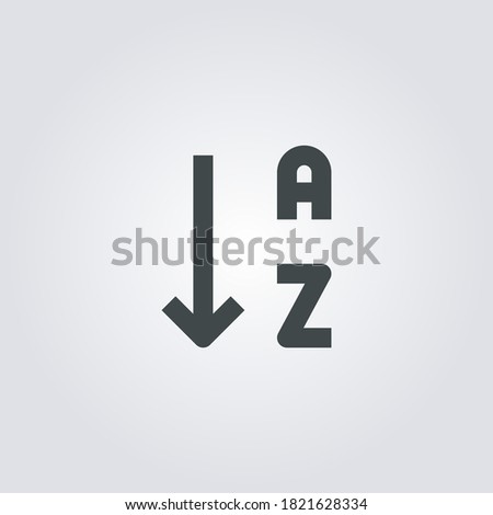 sort alphabet Icon. sort alphabet symbol isolated on Gradient background. Vector Illustration