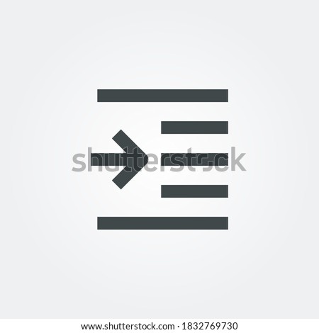 indent Icon. user setting symbol isolated on Gradient background. Vector Illustration