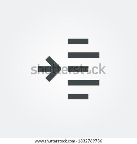 indent left Icon. user setting symbol isolated on Gradient background. Vector Illustration