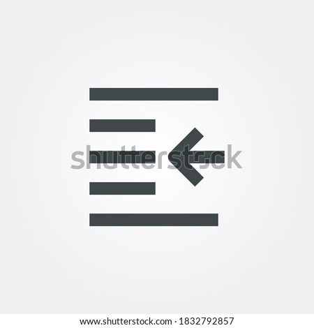 outdent Icon symbol isolated on Gradient background. Vector Illustration
