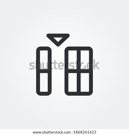 insert column left icon vector isolated with line style and black color