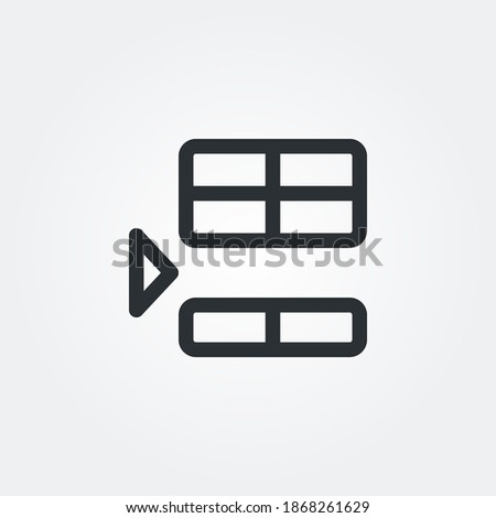 insert row below icon vector isolated with line style and black color