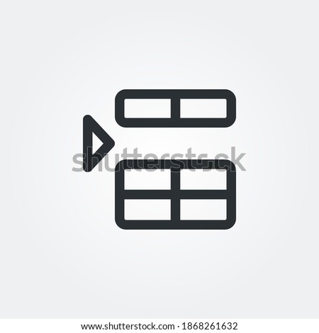 insert row above icon vector isolated with line style and black color