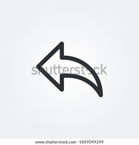 reply arrow icon vector isolated with line style and black color, pixel perfect symbol illustration