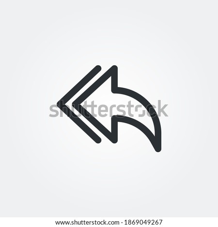multiple reply  icon vector isolated with line style and black color, pixel perfect symbol illustration