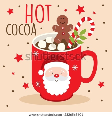 Cute Christmas Hot Cocoa with Cane