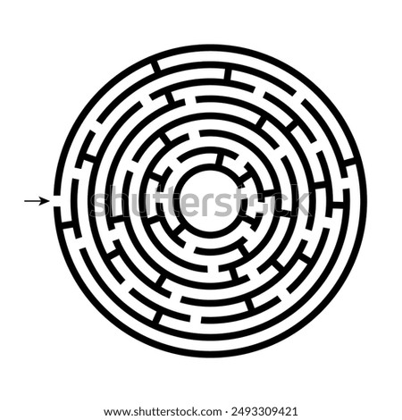 Round maze game for kids and adults. 