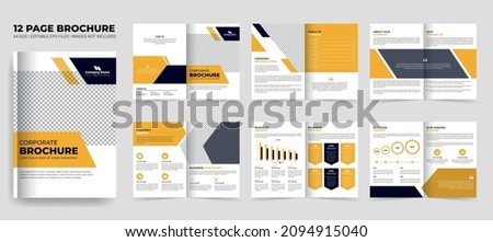 Corporate brochure template design or company profile brochure template layout design, yellow color, orange