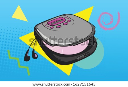 CD Player Retro Vector Illustration