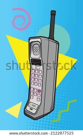 Retro Cellular Phone Vector Illustration