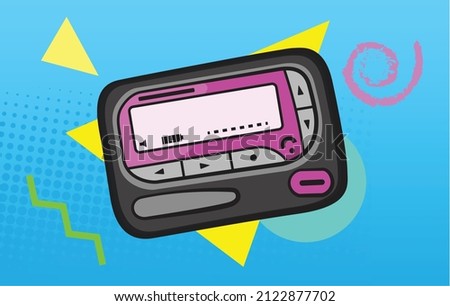 Retro Pager Simple Vector Illustration