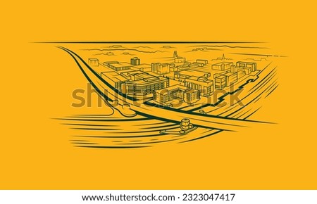 Vector graphic of downtown Green Bay, Wisconsin