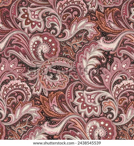 monochrome abstract a solid modern textile design, arrangement with vector, all-over seamless paisleys pattern with orange and pink tone color illustration digital image printing factory