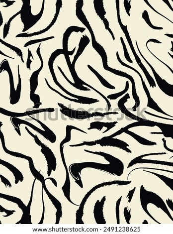 textile design dual-color background solid abstract skin tiger pattern, all-over vector pattern with black and white tone color illustration digital image printing factory