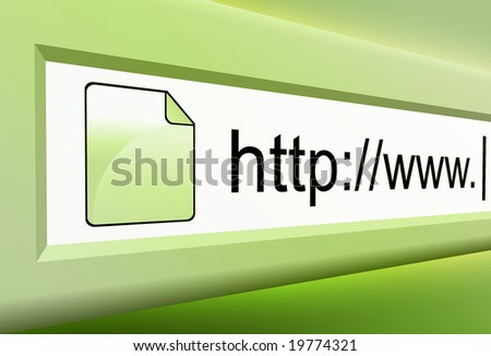 A green Internet URL is in a browser window.