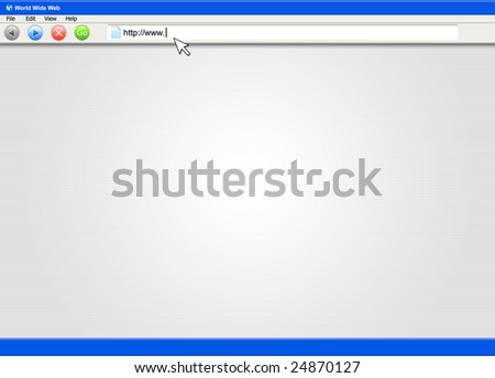 A blank computer internet screen. The beginning of an internet address is being typed out and you can add your URL.