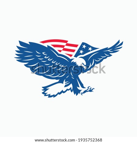 eagle vector logo with flag