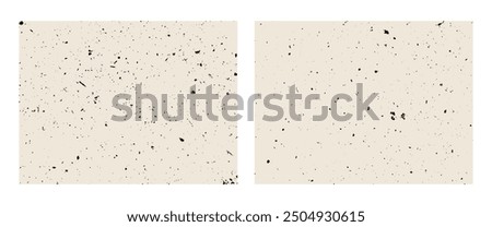 Recycled rice paper backgrounds collection. Tiny speckle eggshell texture pattern. Grainy organic kraft paper texture. Off-white bg. Cream color handmade banner backdrop. Light beige sand grain effect