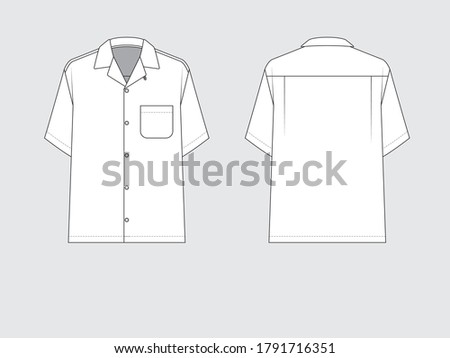 hawaii shirt, flat pattern with vector illustration