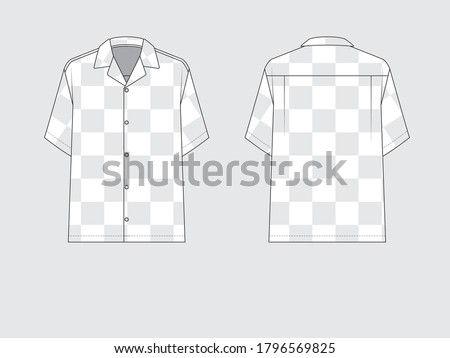 short checkered print hawaii shirt, flat pattern with vector illustration