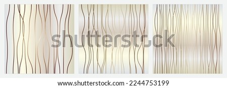 Vertical golden twist line in 3 sizes striped pattern on gradient background. Vector illustration. 