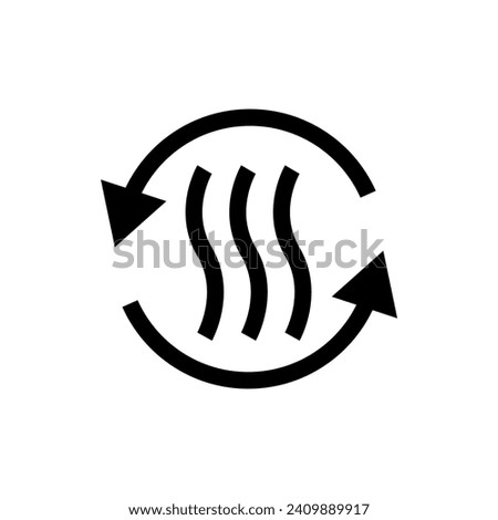 Air fryer symbol line vector. 
warm up, preheat, keep warm.