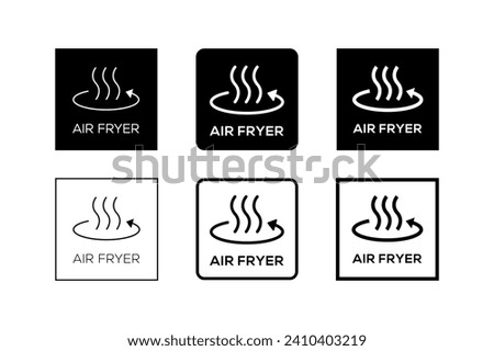 Simple Set of Air Fryer Technology Badge Logo Design. Symbol Line vector.