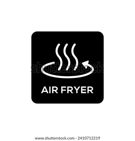 Simple Air Fryer Technology Badge Logo Design. Black symbol vector