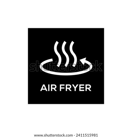 Simple Air Fryer Technology Badge Logo Design. Black symbol vector