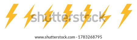 Lightning bolt icon. Vector lightning logo electric, set of thunder and lightning . Lightning bolt signs, icons isolated over white background