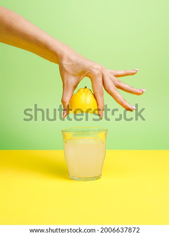 Similar – Image, Stock Photo Cocktail with lemon and octopus