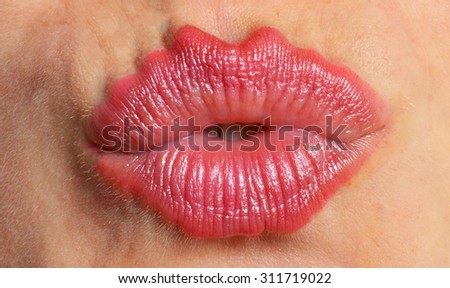 Red lips kissing