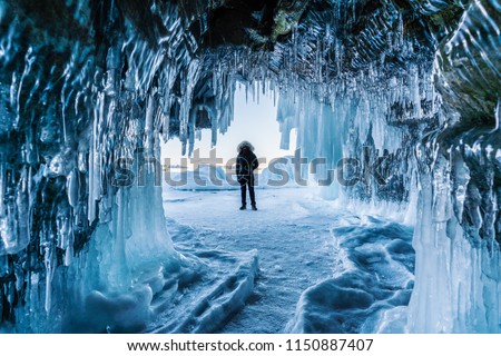 Similar – Image, Stock Photo ice stalactites winter