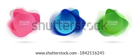 Set of abstract modern graphic elements. Dynamical colored forms and line. Gradient abstract banners with flowing liquid shapes. Template for the design of a logo, flyer or presentation. Vector