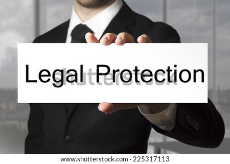 businessman office showing sign legal protection