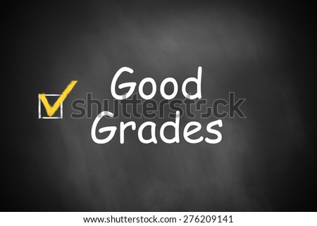 dark black chalkboard good grades checkbox checked