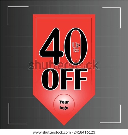 Up to 40% off banner with red outstanding design, Up to 40% off, Discount offer, Banner Add, Special Offer add