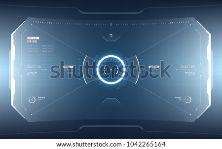 Futuristic Vector HUD Interface Screen Design. Sci-Fi Virtual Reality Technology View Display