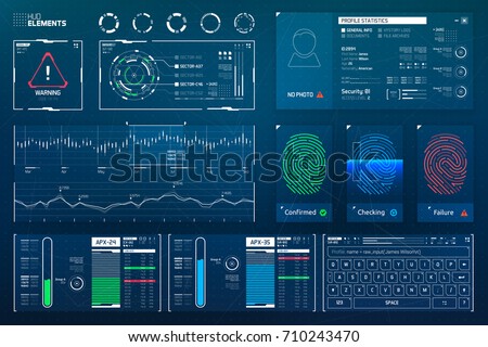 Vector HUD Elements Set for Futuristic User Interface