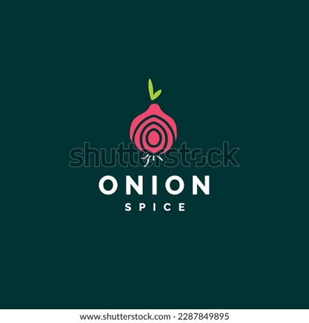 minimalistic fresh onion logo vector icon illustration