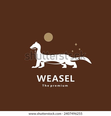 animal weasel natural logo vector icon silhouette retro hipster