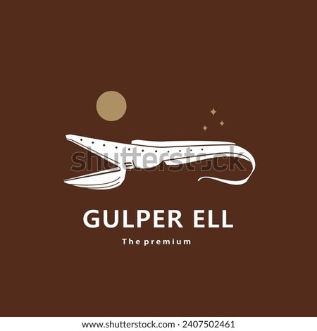 animal gulper ell natural logo vector icon silhouette retro hipster