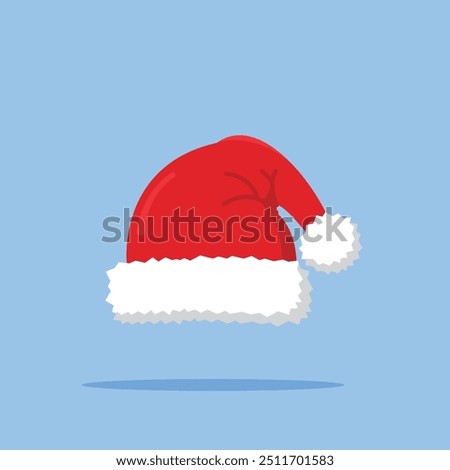 santa hat logo, christmas clothes object illustration. suitable for poster and web icon